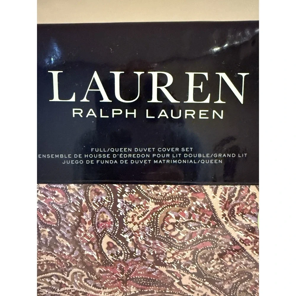Ralph Lauren~Duvet Set~Queen~Hallie~Paisley~100% Cotton~MSRP $300~NWT~